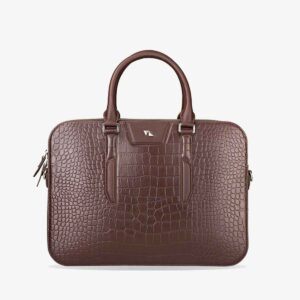 کیف اداری زنانه چرم صنعتی قهوه ای سوخته